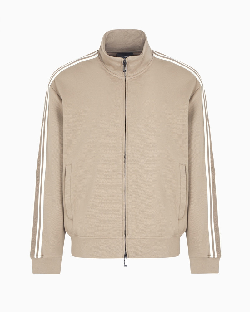 FULL-ZIP SWEATSHIRT IN JERSEY WITH LOGO BANDS 1