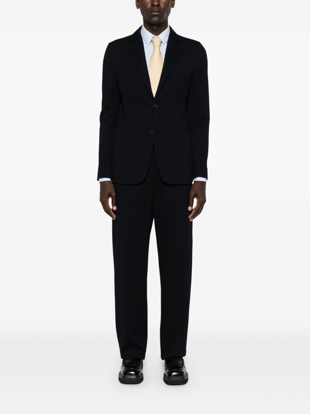 single-breasted textured blazer - 2