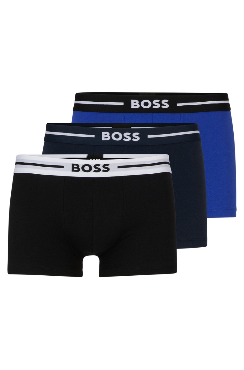 THREE-PACK OF STRETCH-COTTON TRUNKS WITH LOGO WAISTBAND 1