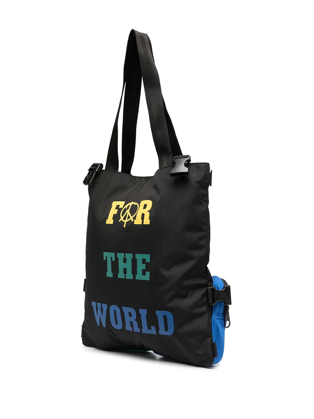 slogan print bag with patch pockets - 3