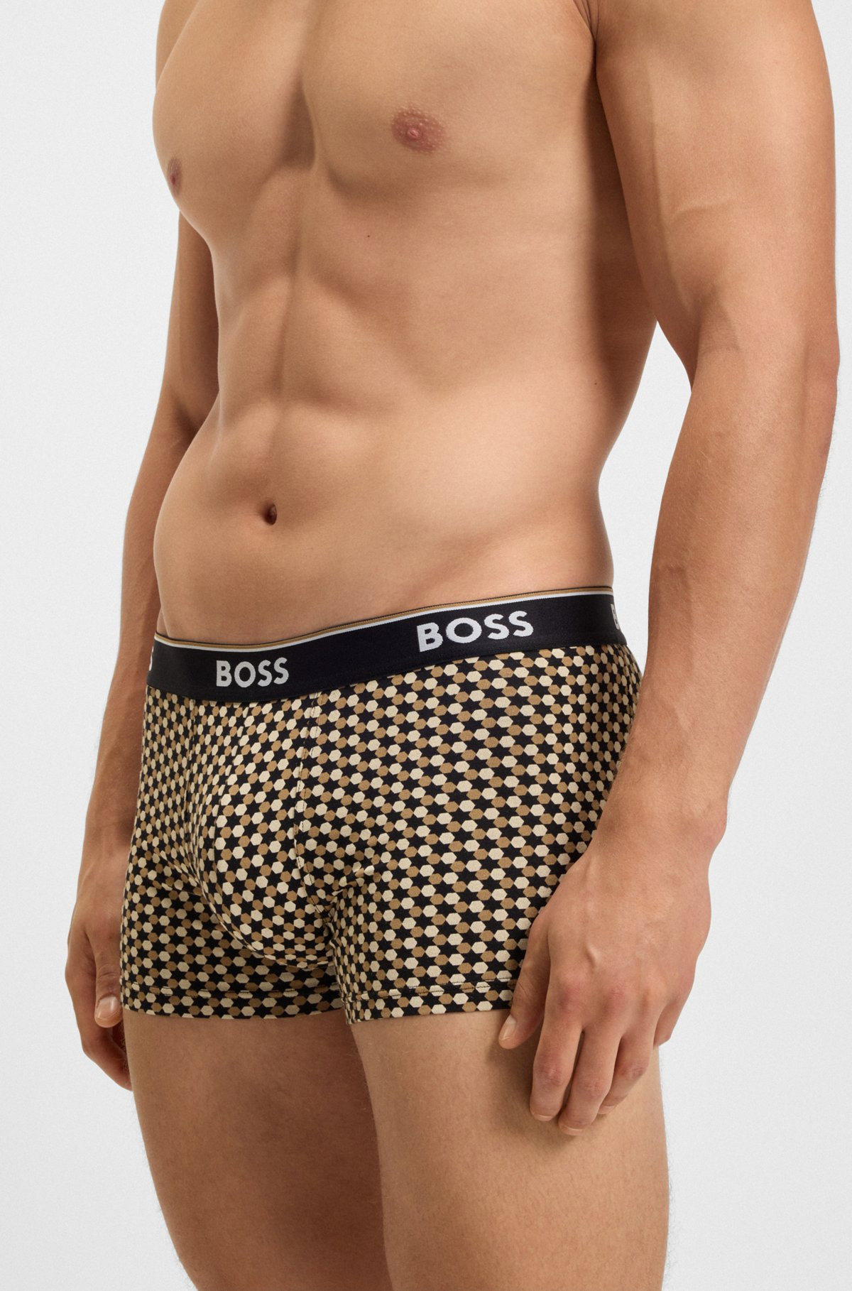 THREE-PACK OF STRETCH-COTTON TRUNKS WITH LOGO WAISTBAND - 4