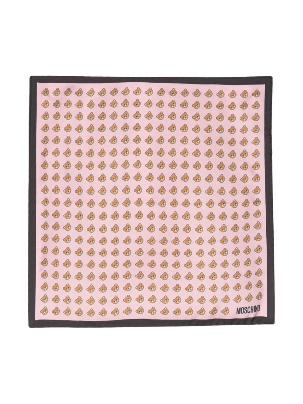 Teddy Bear-print organic silk pocket square - 1