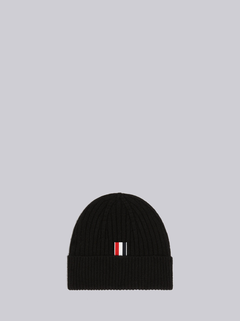 Thom Browne Black Cashmere 4-Bar Knit Hat outlook