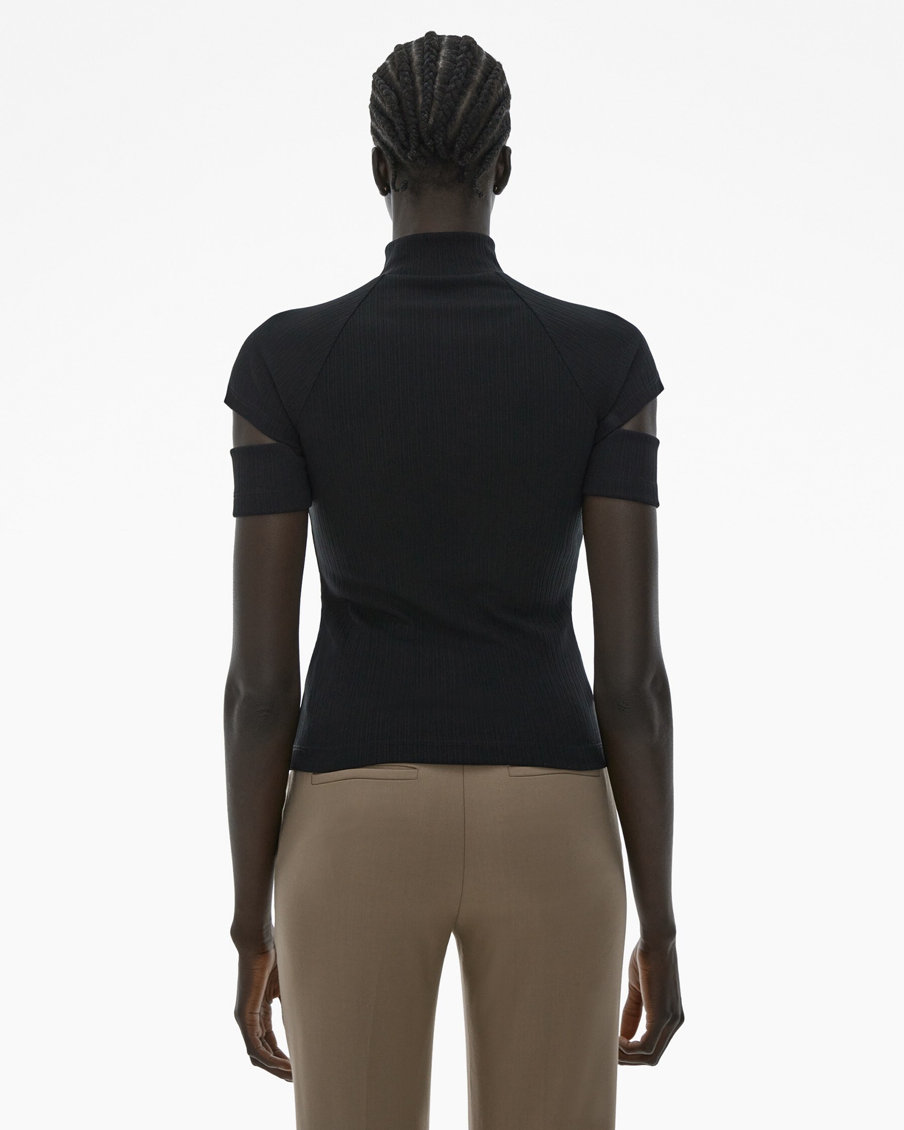 RIBBED SHORT-SLEEVE TURTLENECK - 4