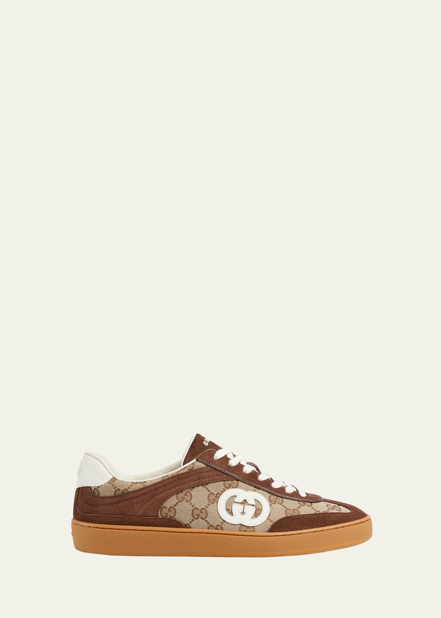 Men's GG Supreme Canvas and Suede Low-Top Sneakers - 1
