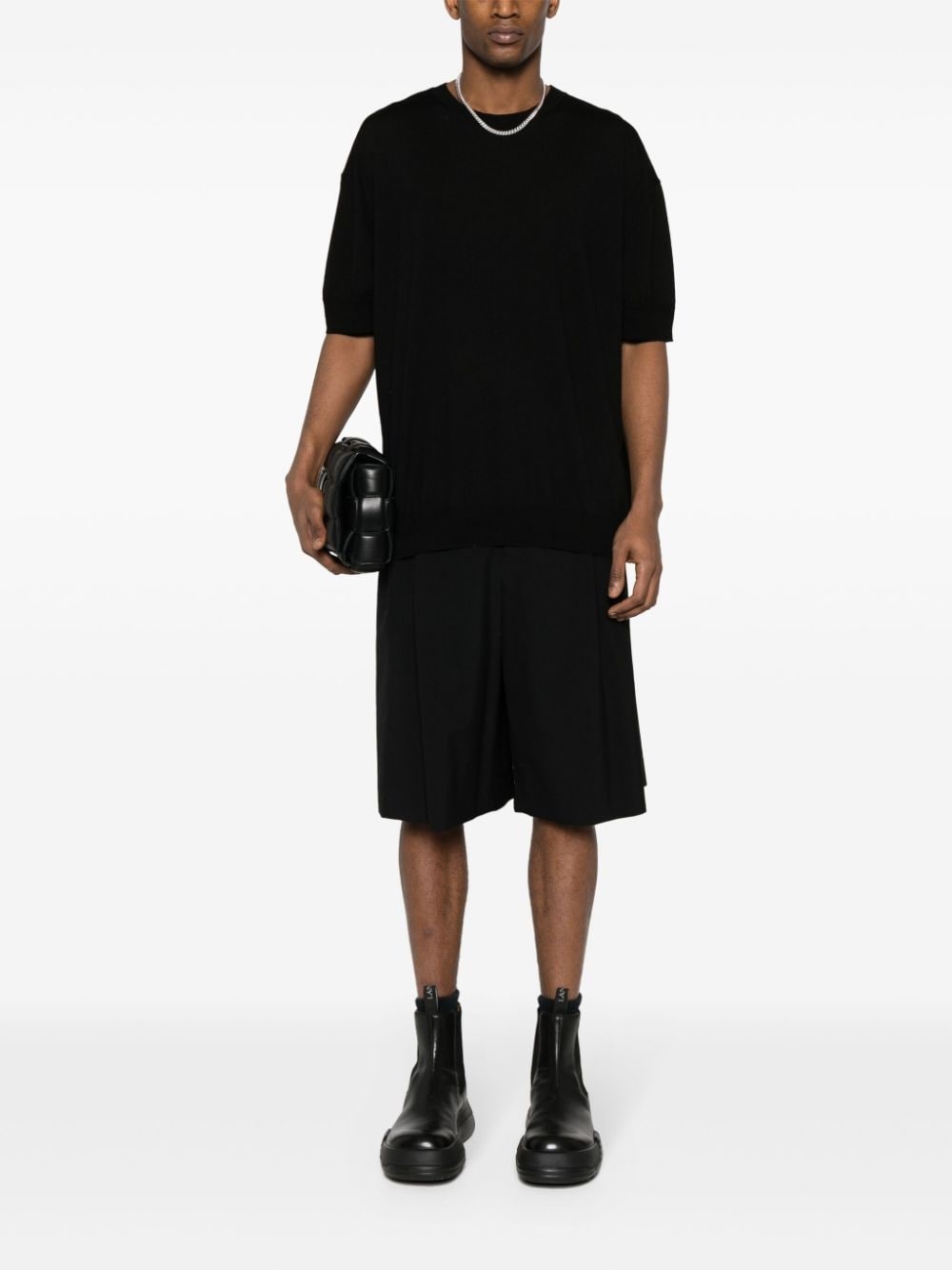 short-sleeve wool jumper - 2