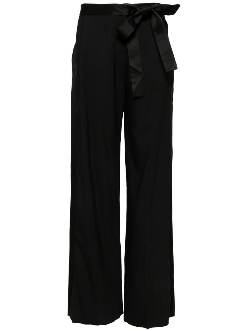 satin bow wide-leg trousers 1