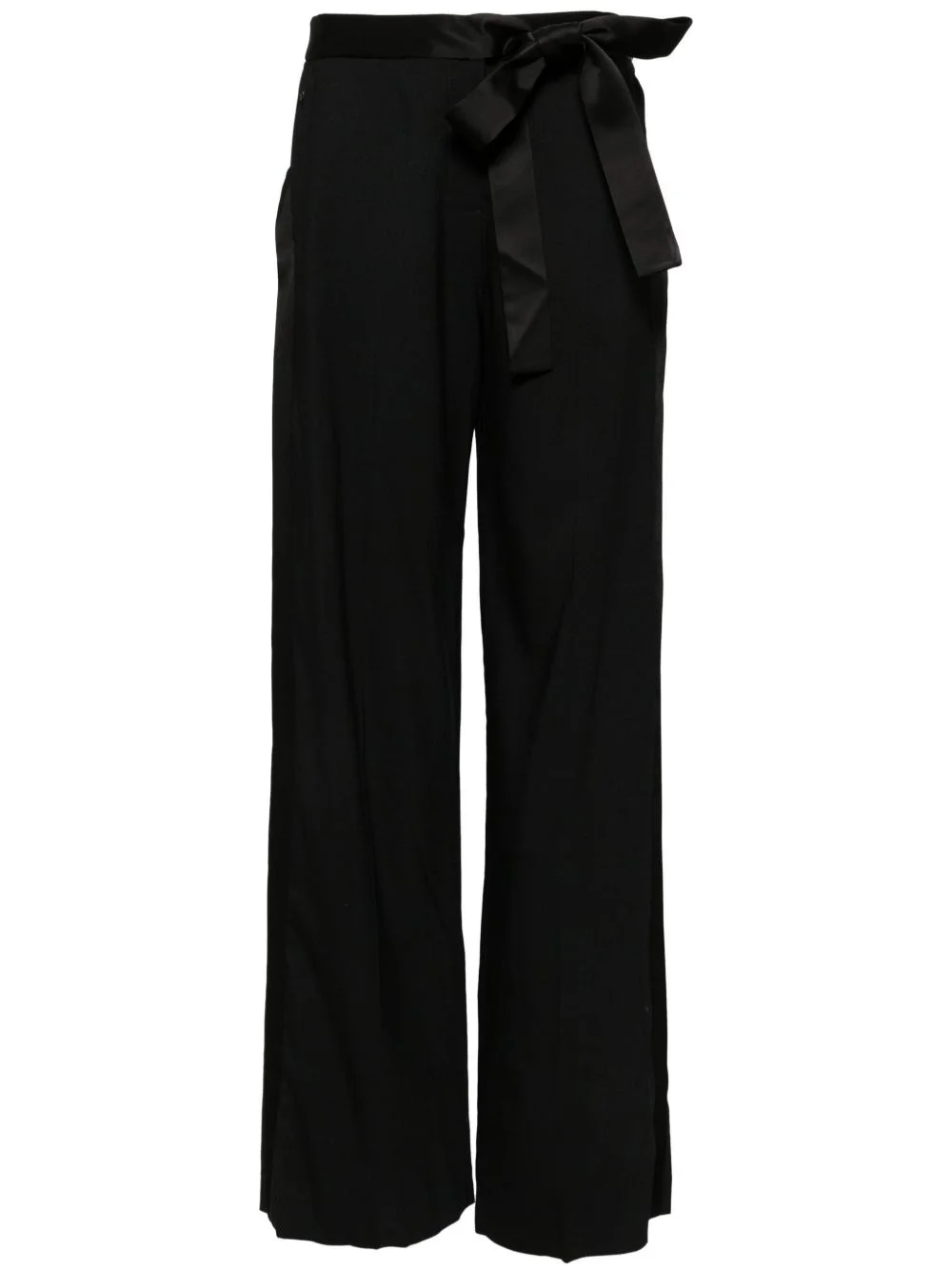 satin bow wide-leg trousers - 1