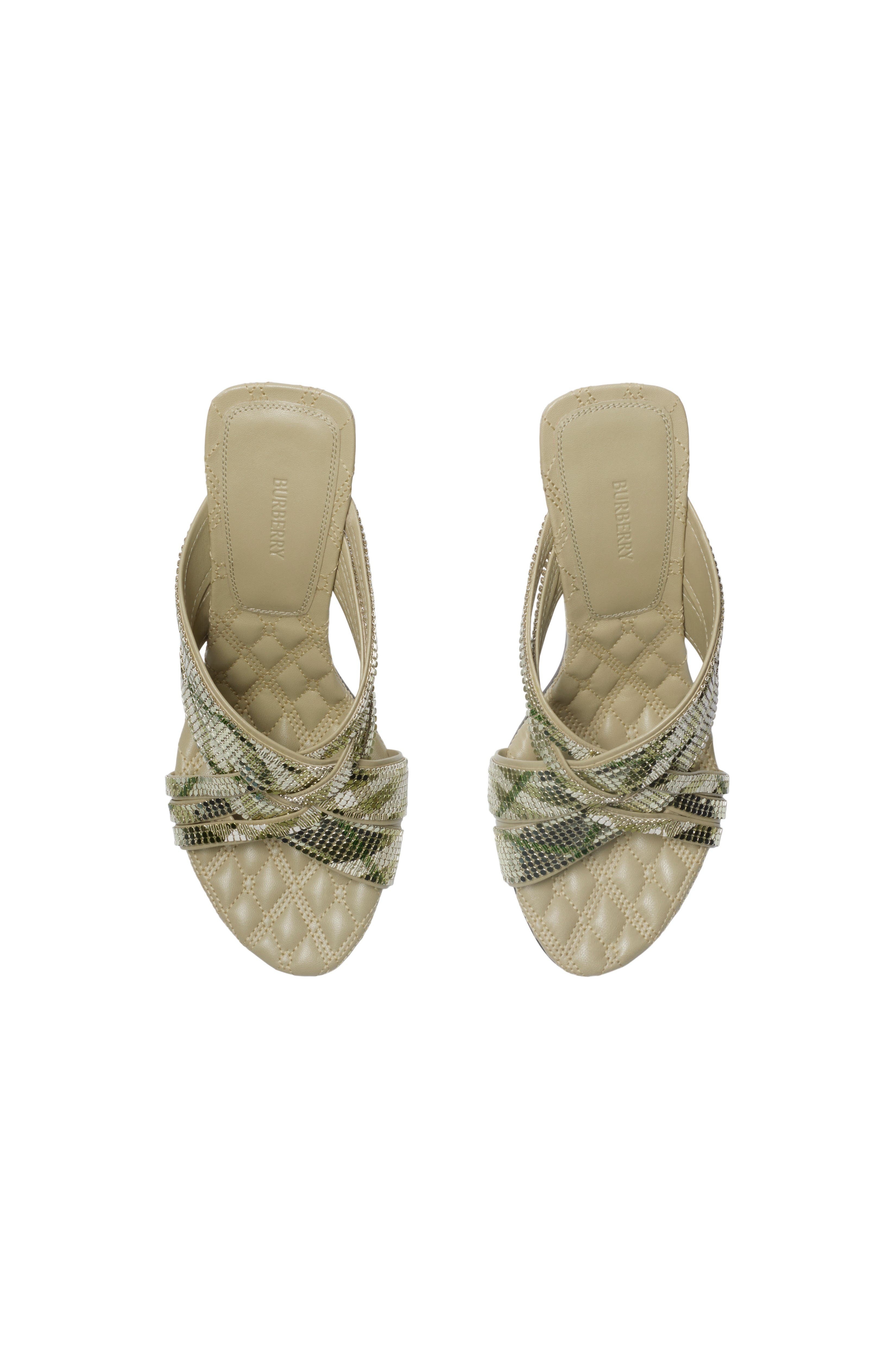 burberry Check Mesh Cabana Maille Mules in Skylark at Nordstrom - 5