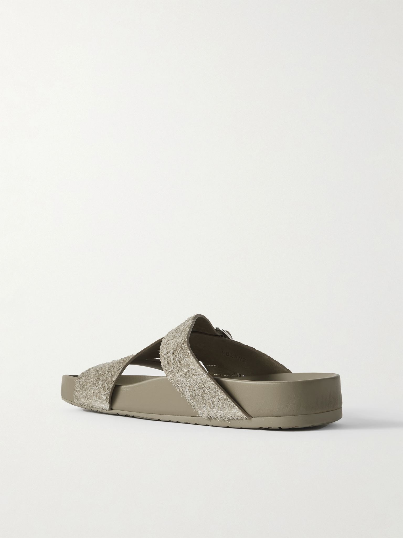 + Paula's Ibiza Ease Buckled Brushed-Suede Slides Green - 4