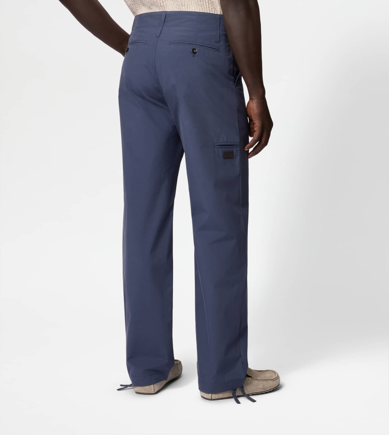 WORK PANTS IN RESIN-COATED POPLIN - BLUE 4