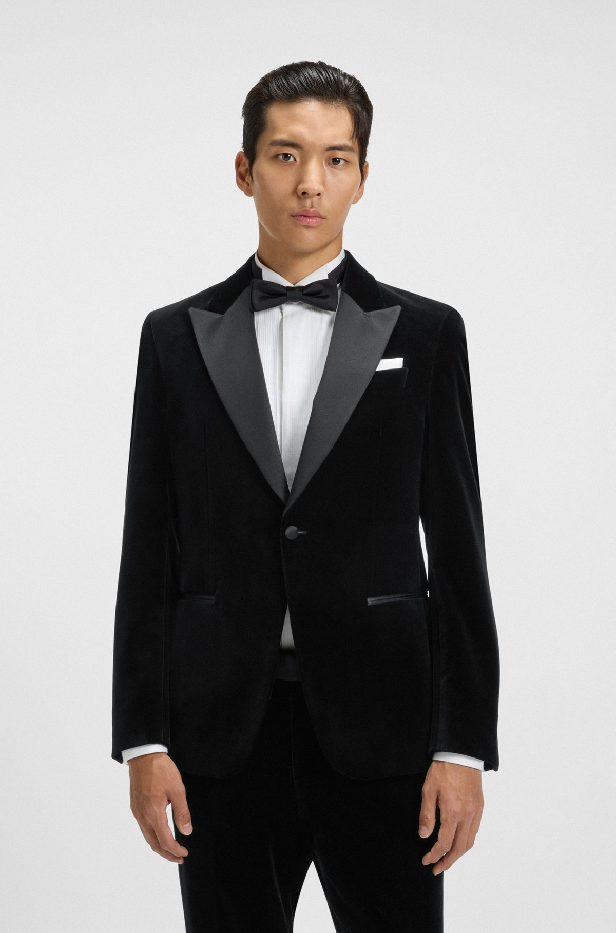 SLIM-FIT TUXEDO JACKET IN COTTON VELVET - 2