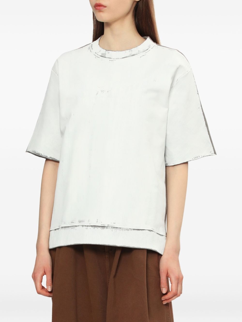 raw-edge short-sleeve top - 3