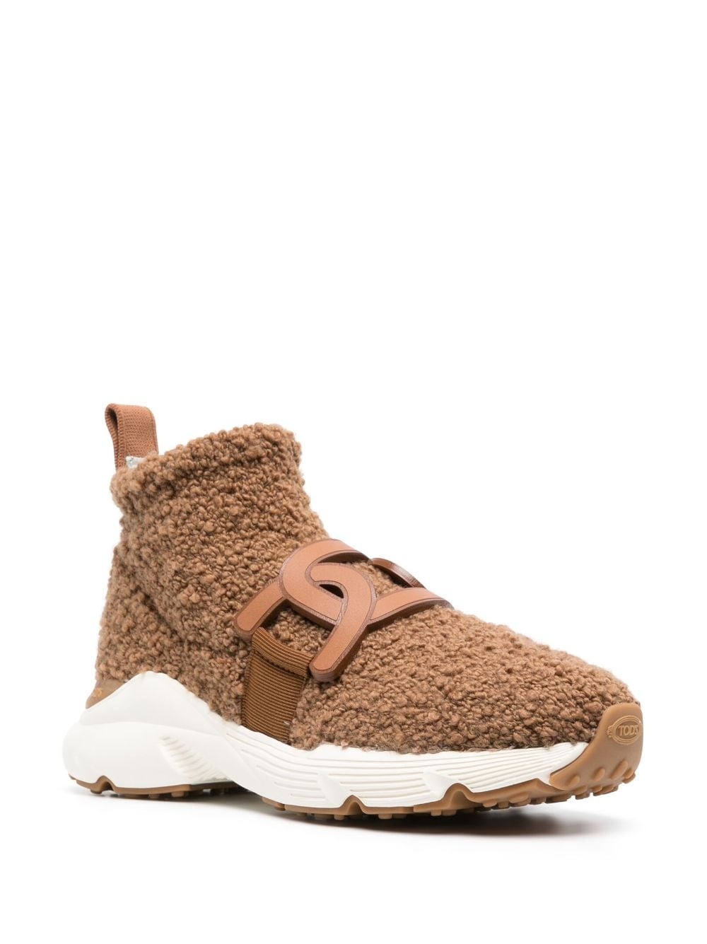 shearling logo-plaque trainers - 2