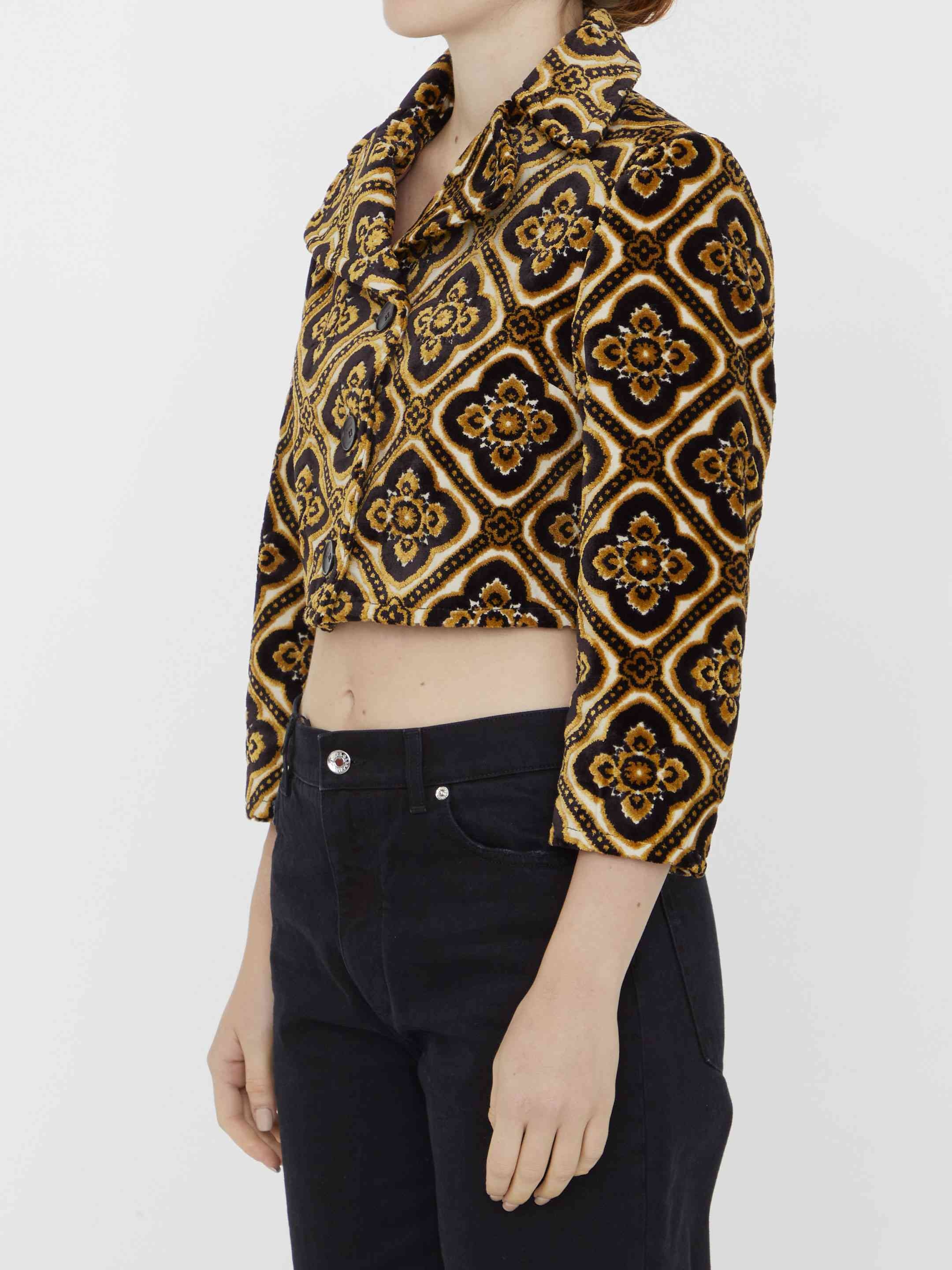 Etro Women Velvet Cropped Jacket - 2