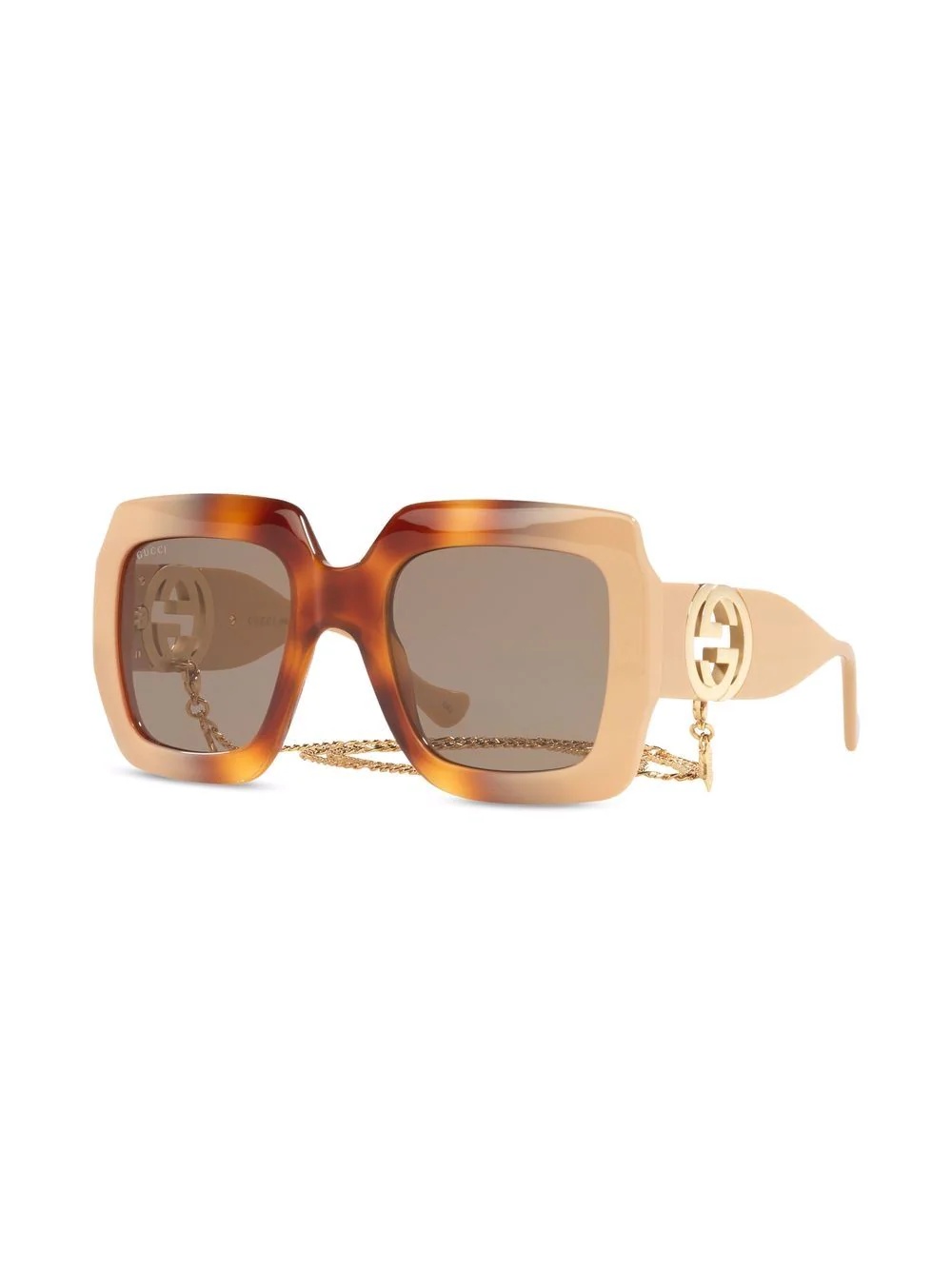 tortoiseshell-effect oversized-frame sunglasses - 2