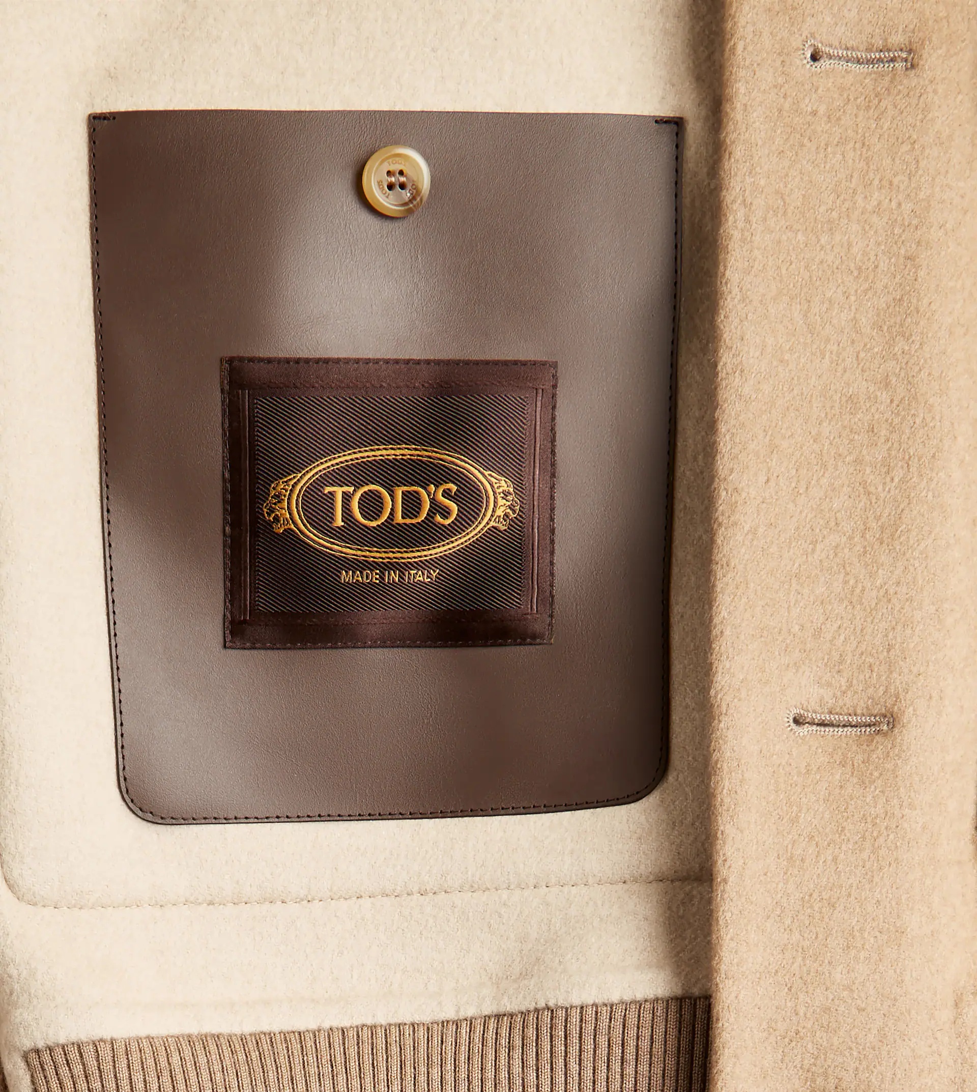 BOMBER JACKET IN CAMEL DOUBLE FABRIC - BEIGE - 8