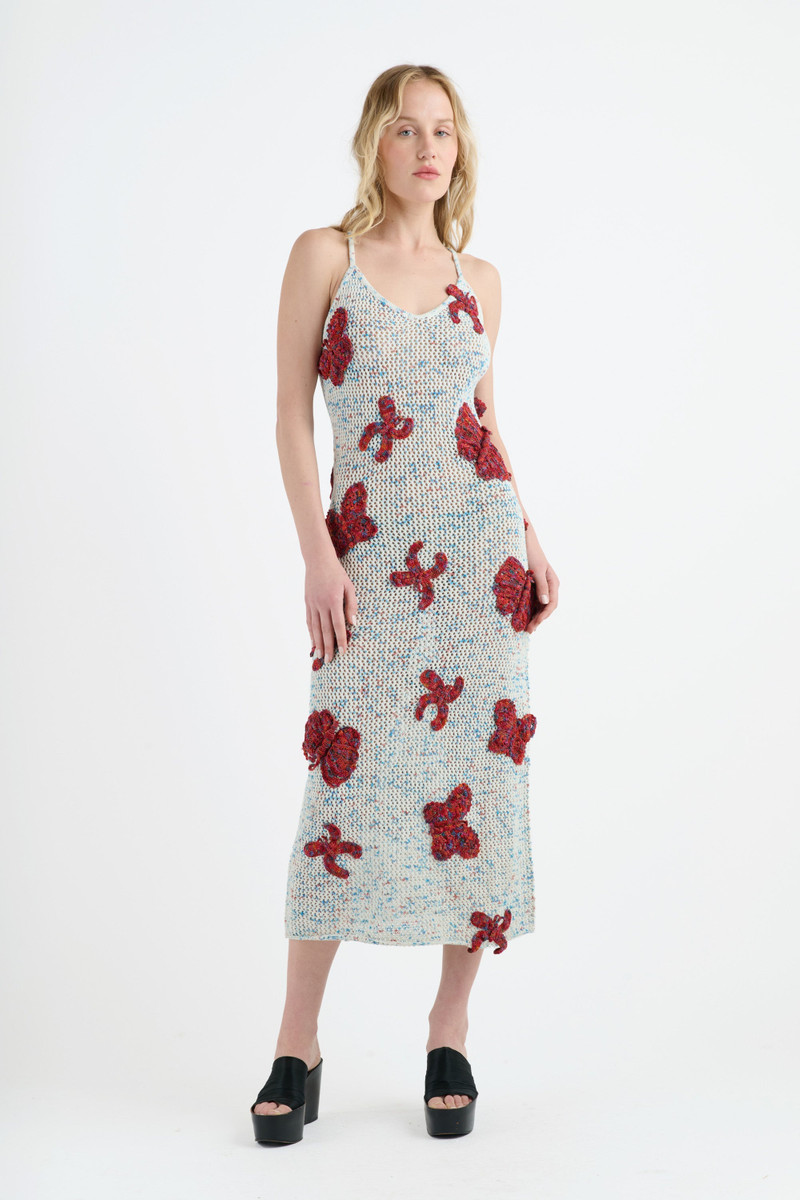 The Elder Statesman BUTTERFLY APPLIQUE TANK DRESS outlook