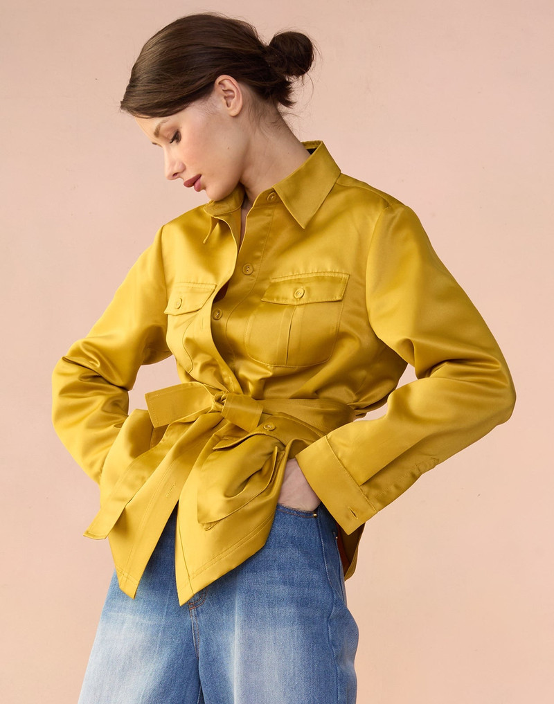 CYNTHIA ROWLEY Satin Safari Jacket outlook