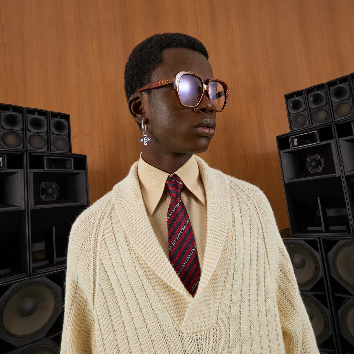 'Gucci' striped silk jacquard tie - 3