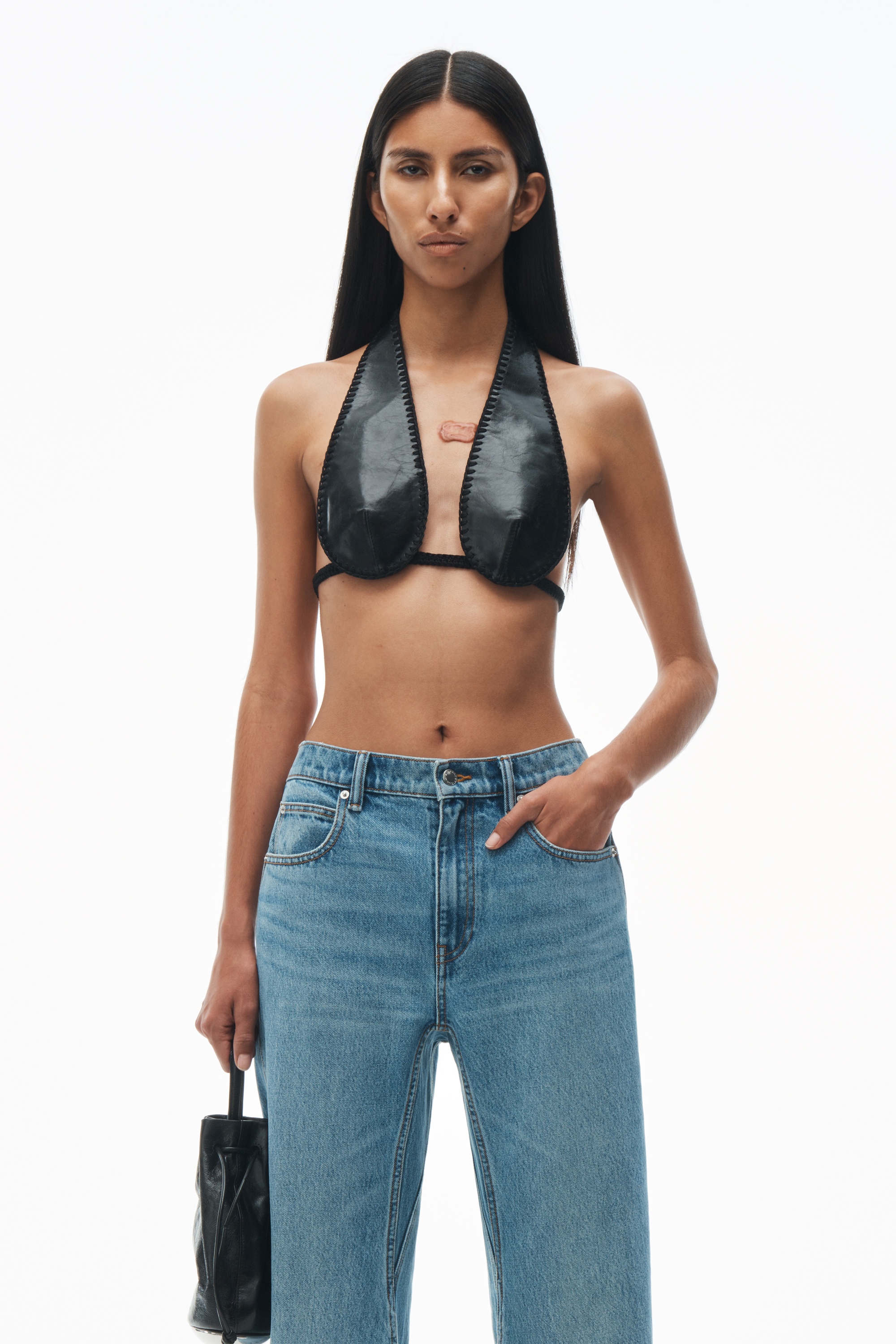 Curved Mid Rise Jean in Denim - 6