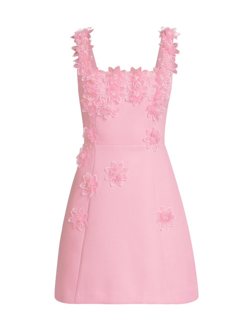 Women's Bruges Floral Appliqué Minidress - Light Pink 1