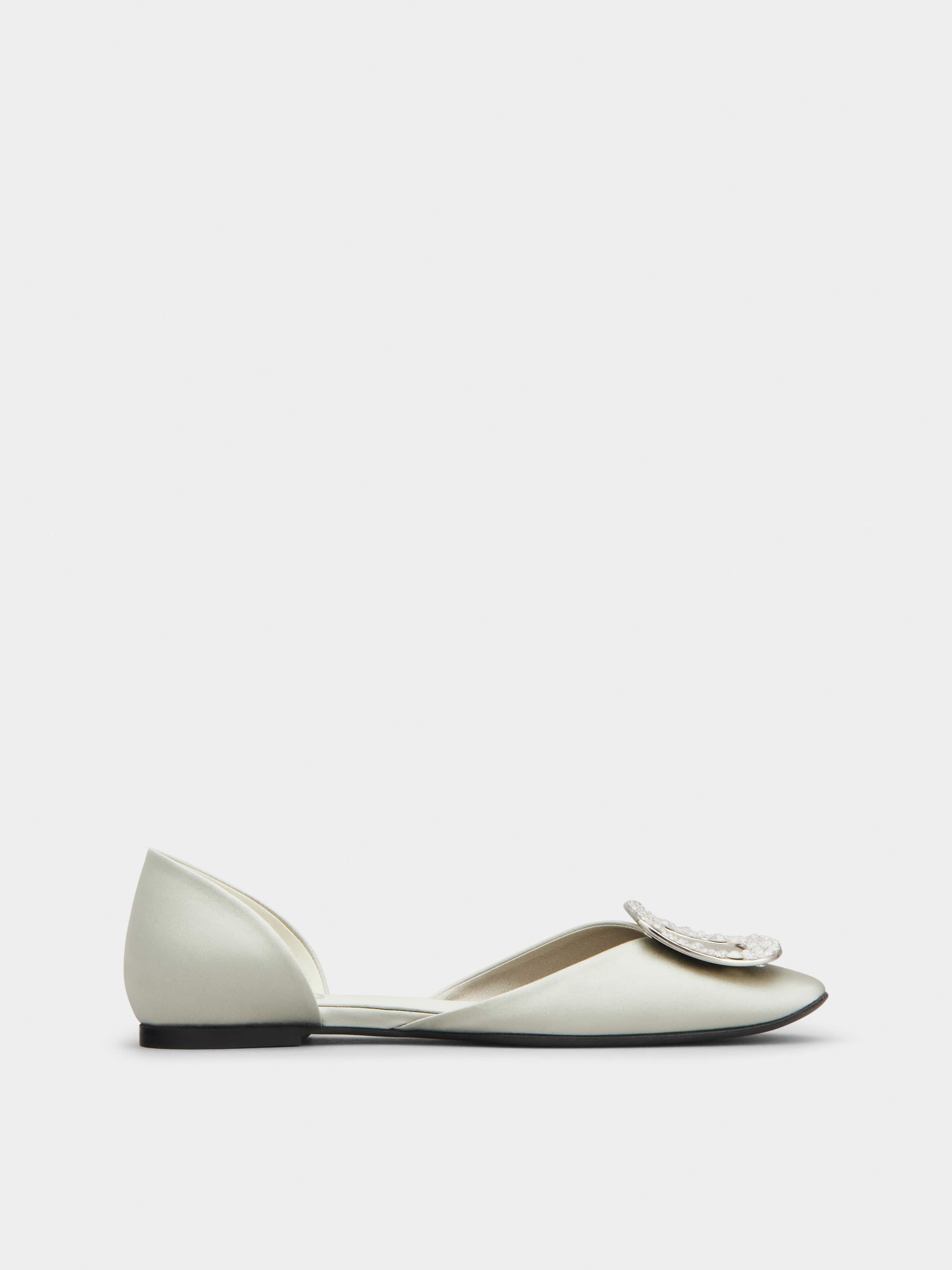 Chips Strass Buckle Ballerinas in Satin - 1