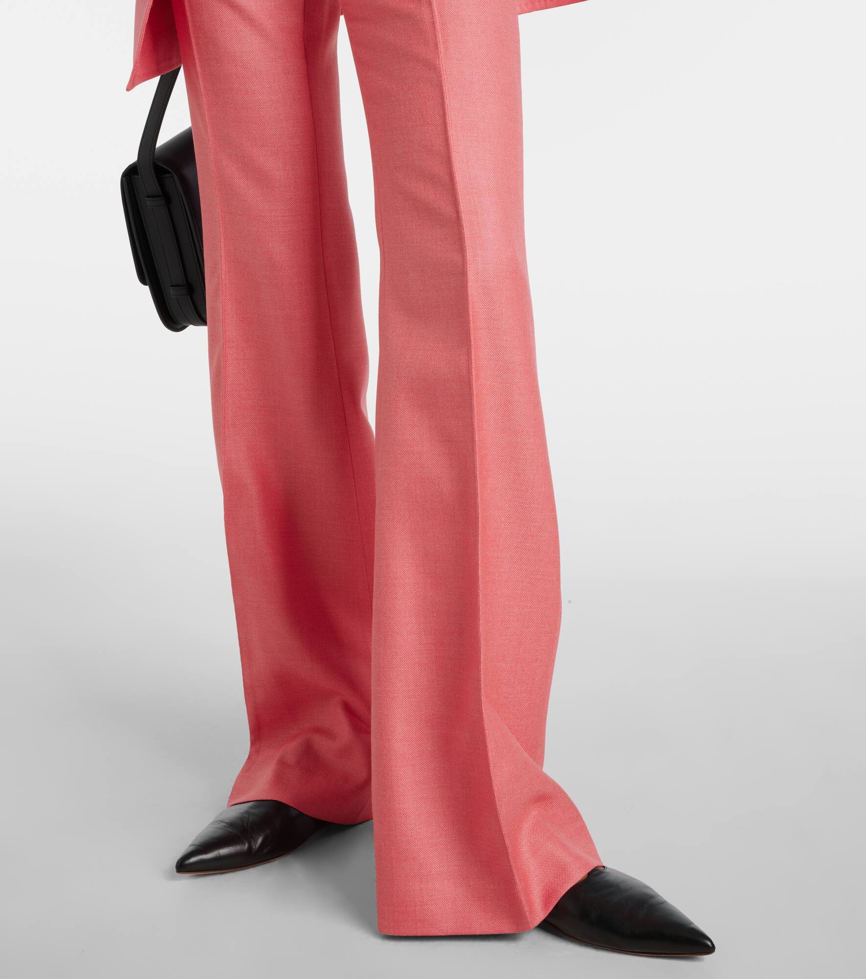 Rhein high-rise silk and wool flared pants - 5