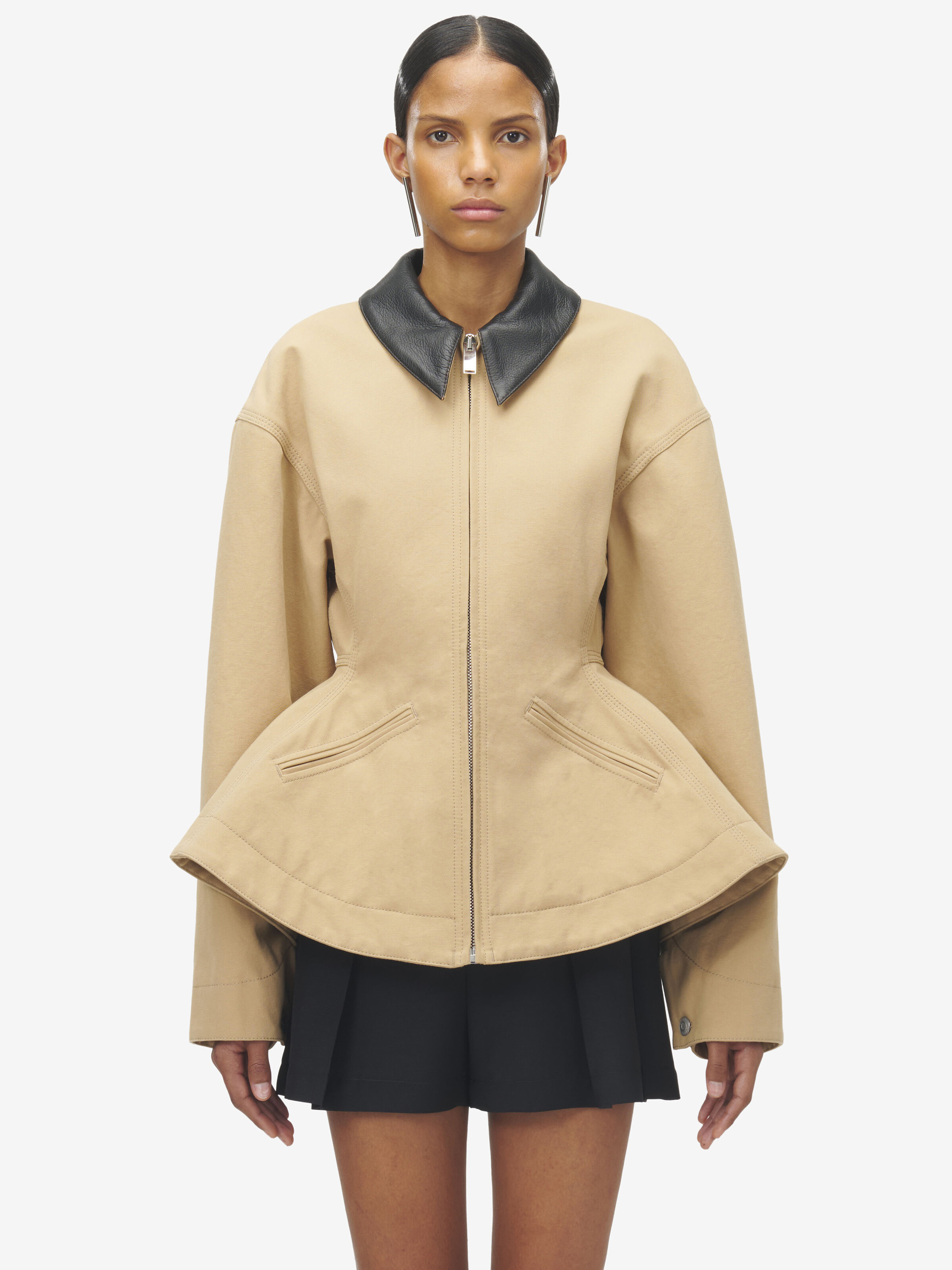Stonewashed Canvas Peplum Jacket - 2