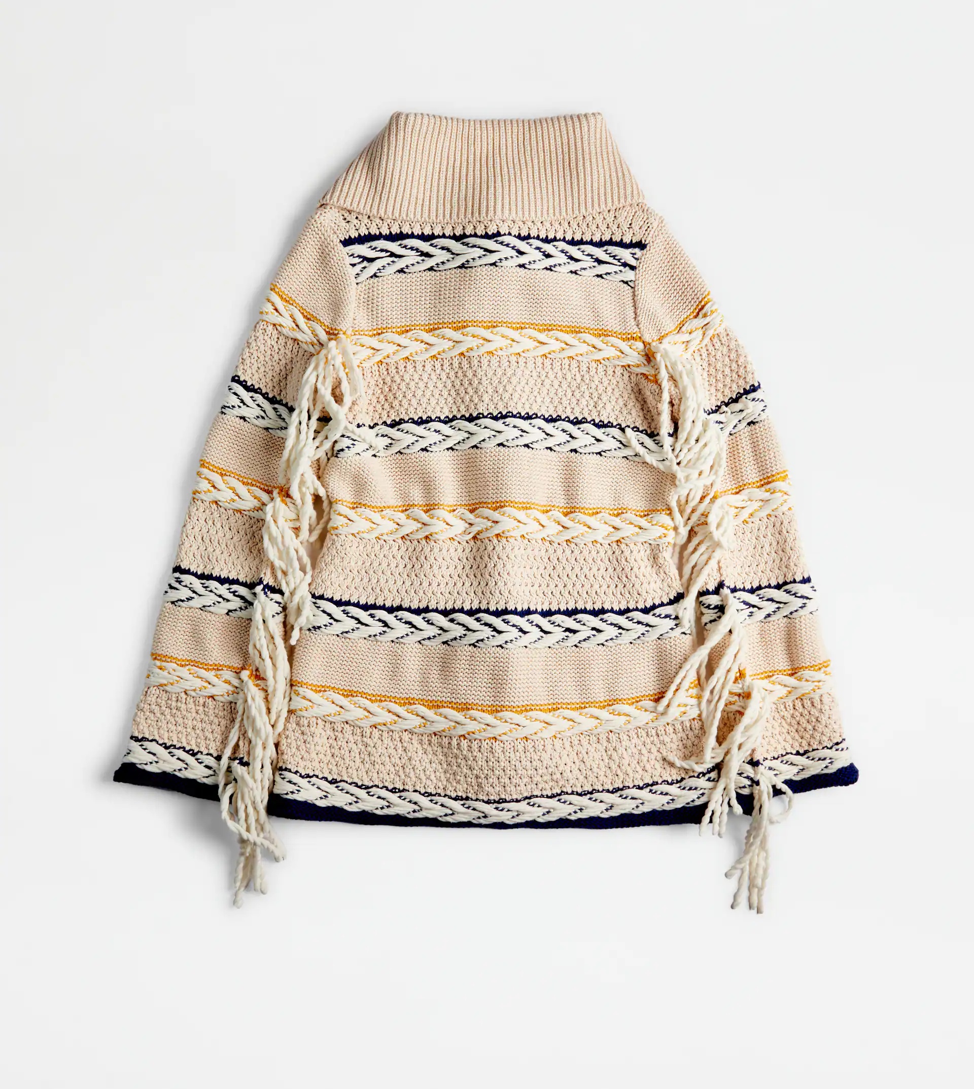 JUMPER IN MAXI PIQUET - BEIGE, YELLOW, BLUE - 4