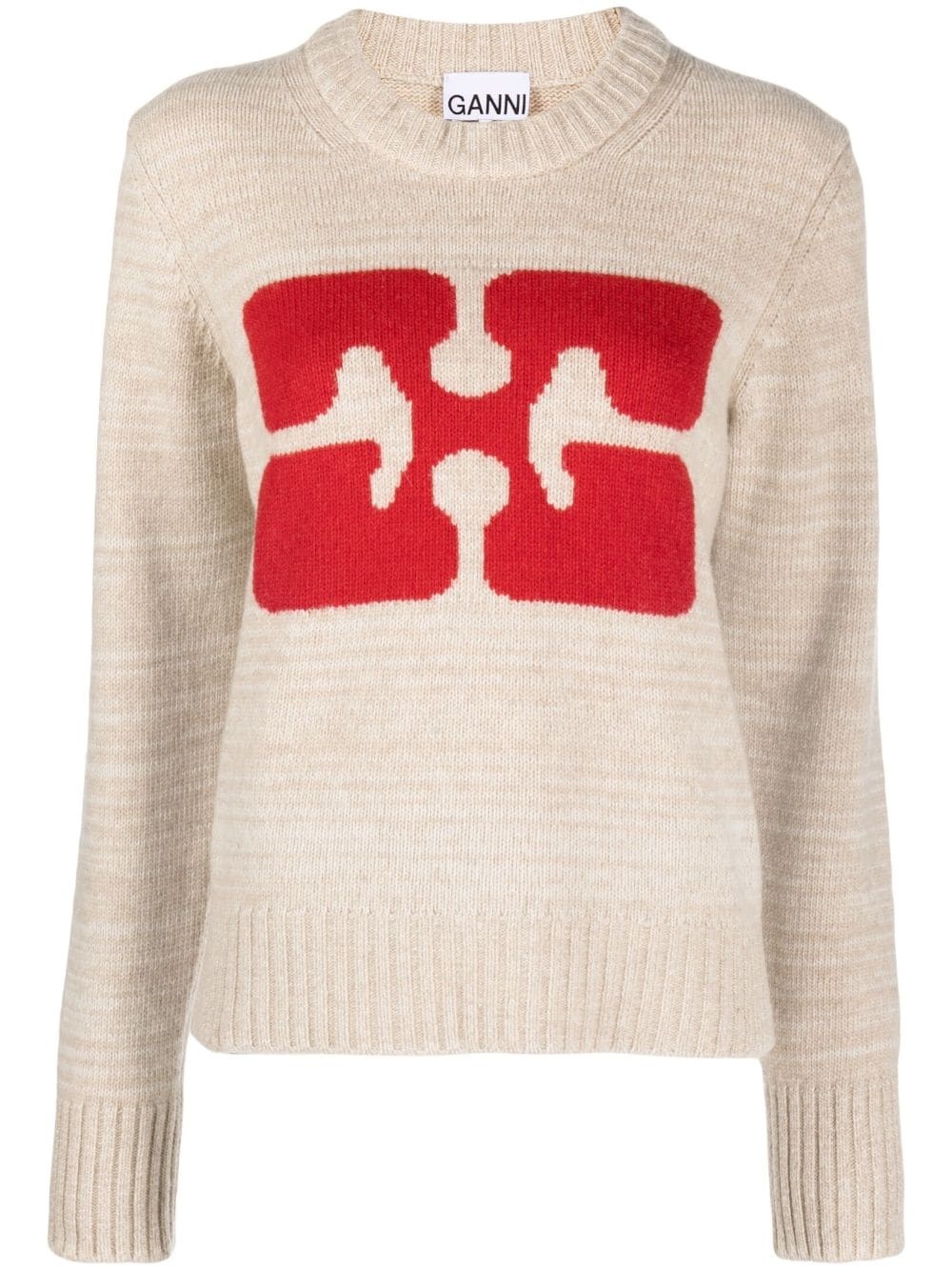 logo-intarsia jumper - 1