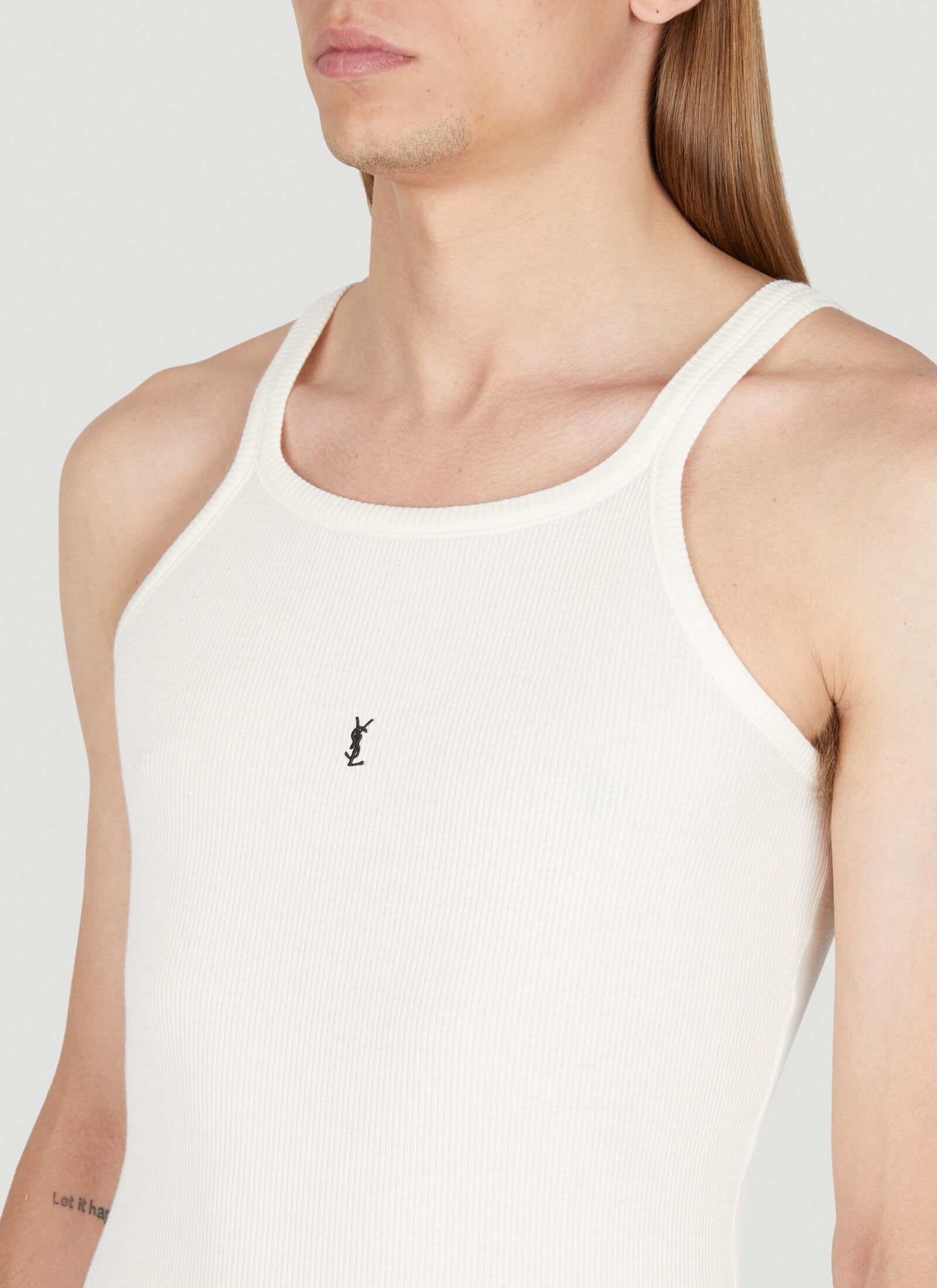 Logo Embroidery Rib Tank Top - 5
