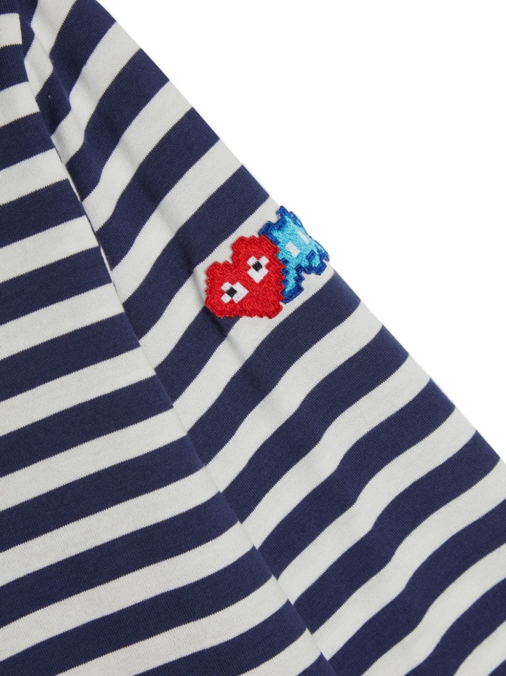 x Invader heart-appliquÃ© striped T-shirt - 4