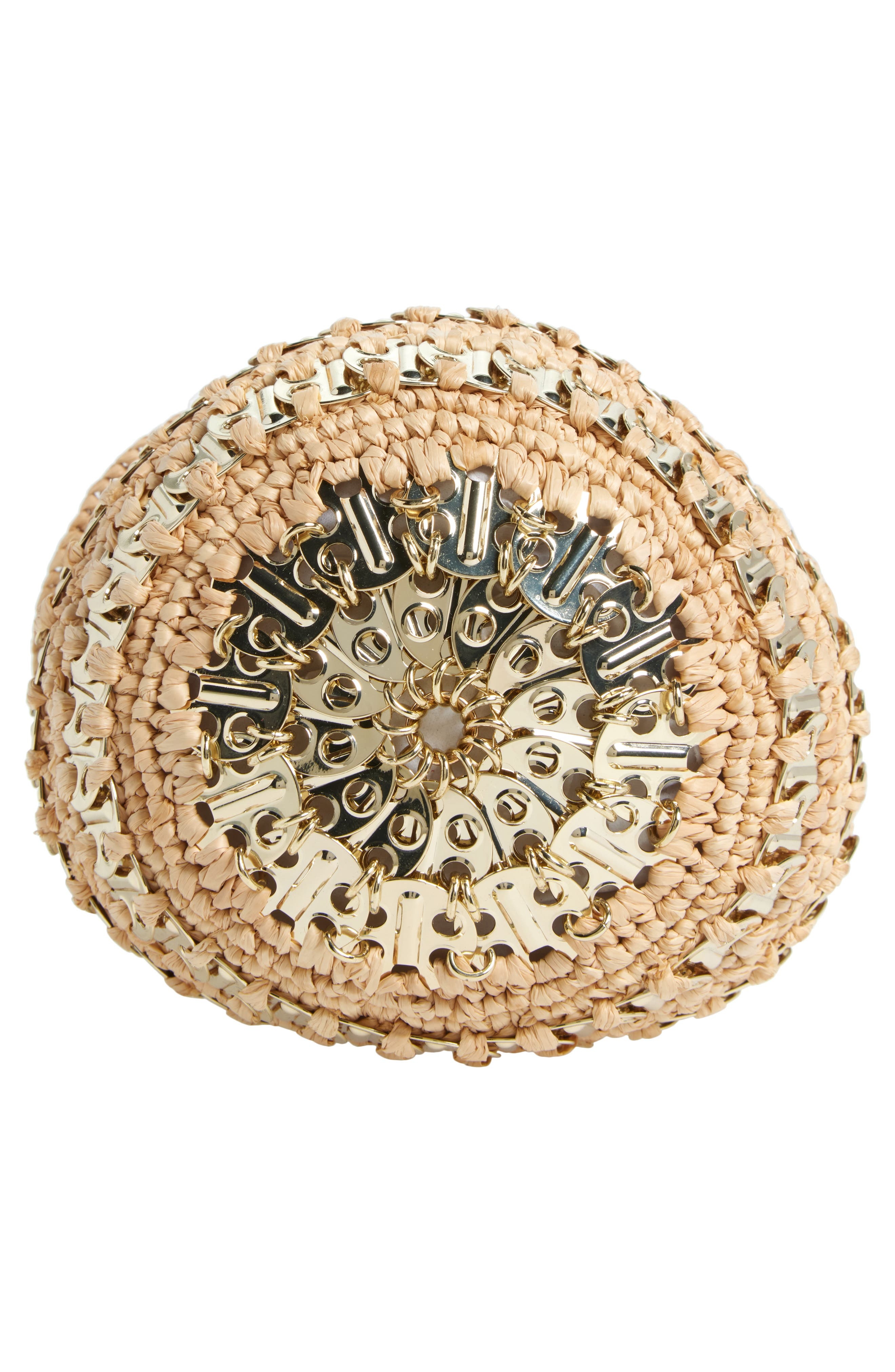 Rabanne 1969 Ball Raffia Shoulder Bag in Natural /Light Gold at Nordstrom - 6