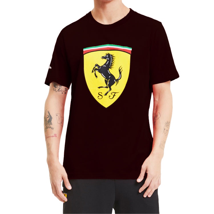 PUMA Ferrari Race Big Shieldtee+ Printing Short Sleeve Black 597956-02 - 3