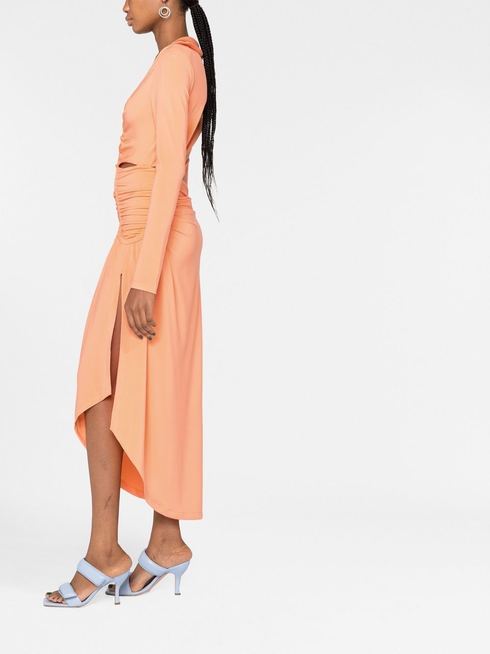 cut-out draped dress - 6