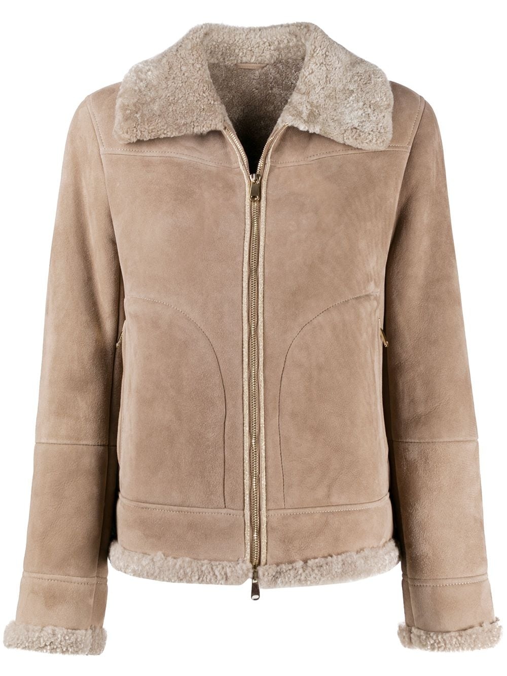 short shearling jacket - 1