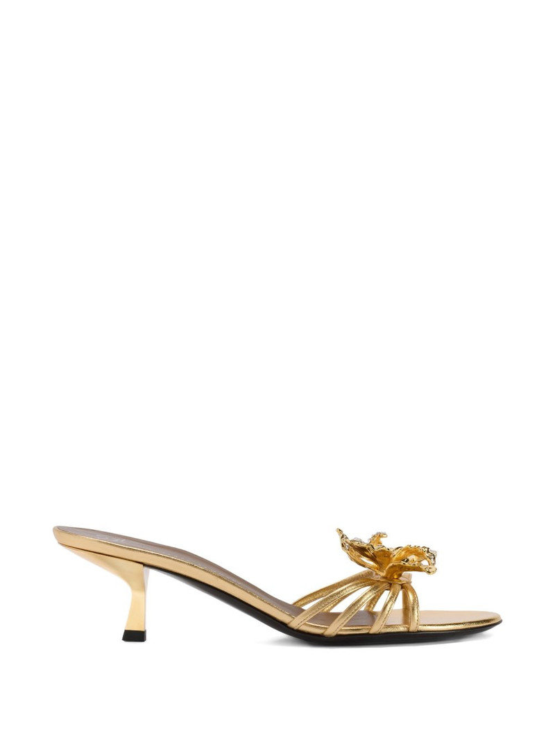 orchid-motif sandals 1