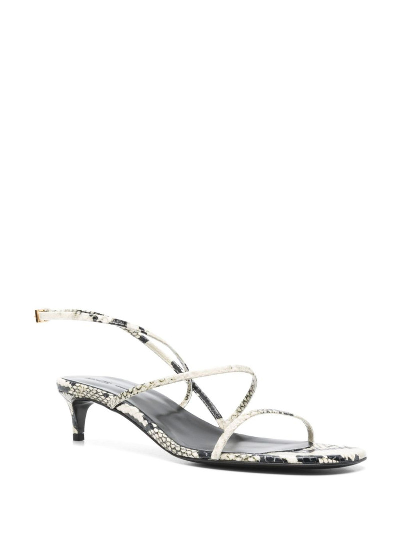 KHAITE 35mm snakeskin-print sandals outlook