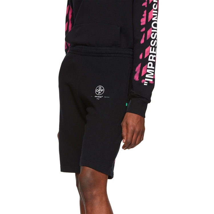 Off-White C/O Virgil Abloh Men'S Black Diag Stencil Sweatshorts OMCI006R190030151028 - 4