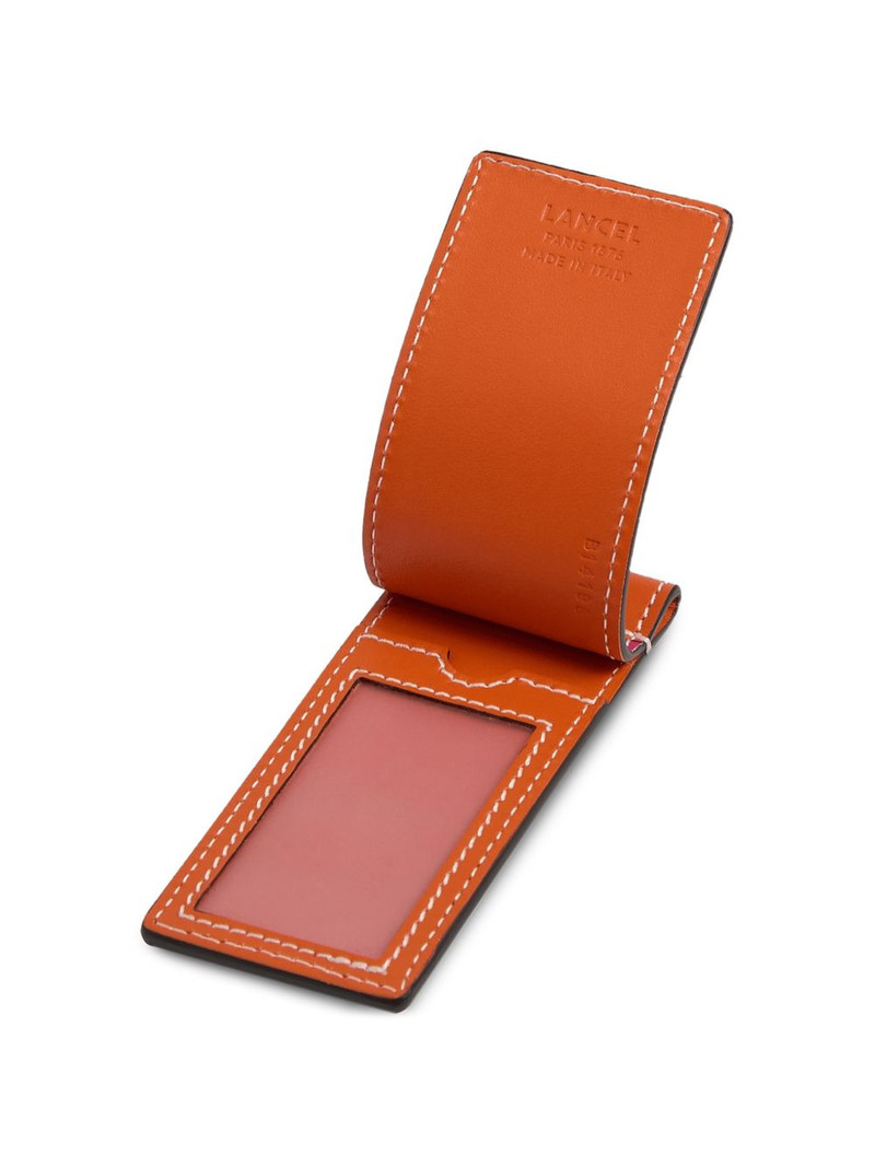 Beach geometric-pattern leather luggage tag 3