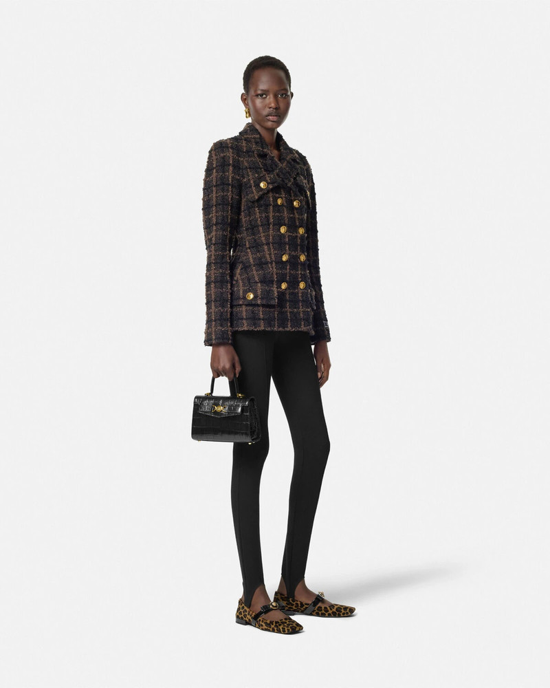VERSACE Bouclé Tweed Fitted Raglan Blazer outlook