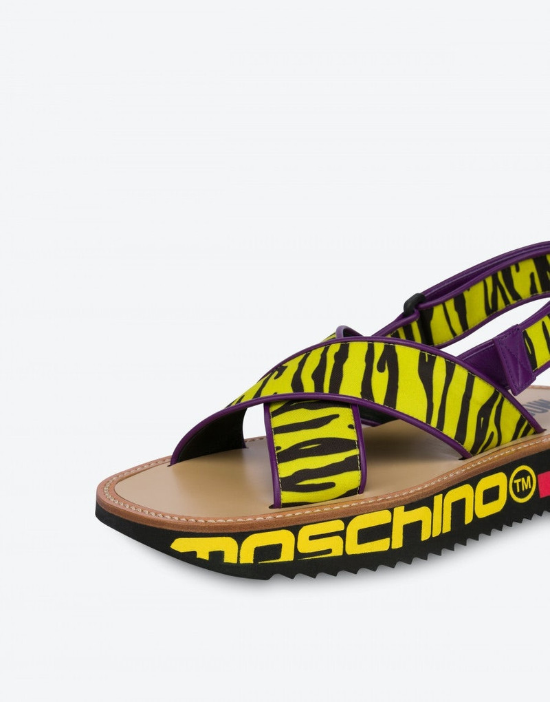TIGER PRINT NYLON SANDALS 4