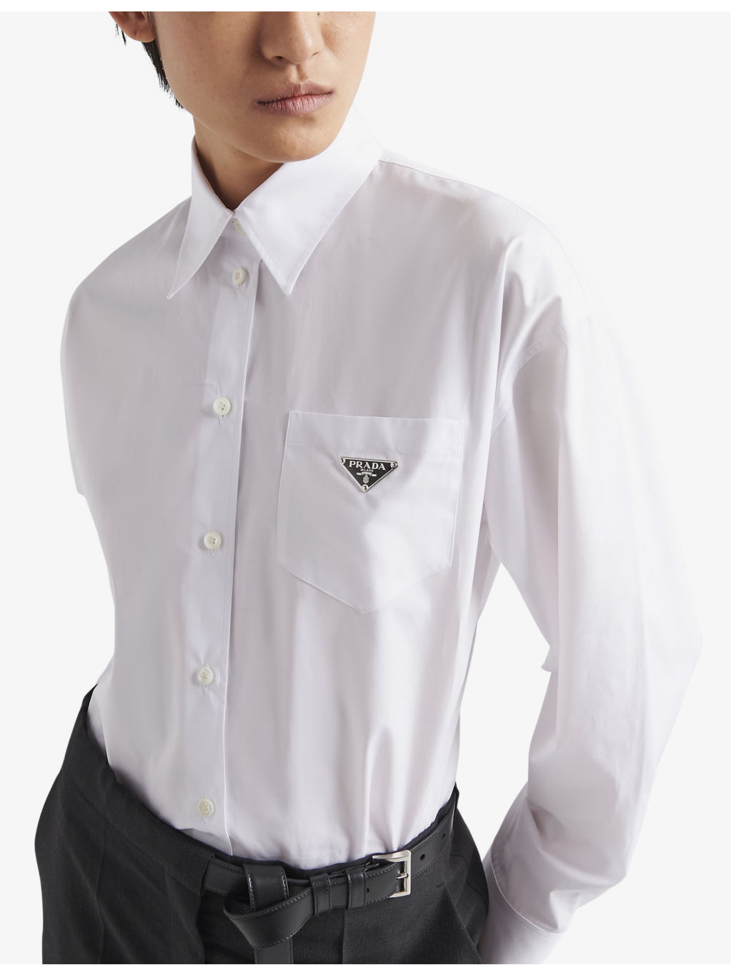 Logo-plaque long-sleeve cotton shirt - 3