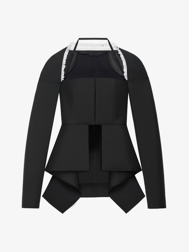 JACKET IN WOOL WITH BRODERIE ANGLAISE 1