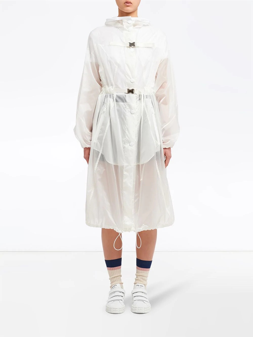 oversized belted raincoat - 2