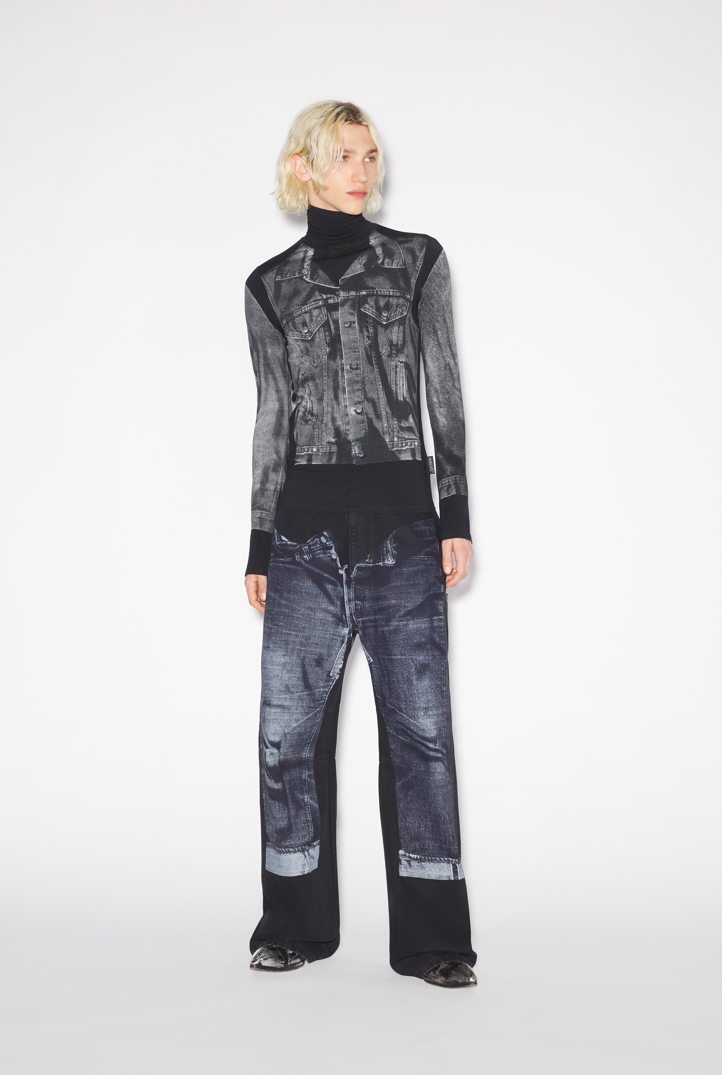 THE BLACK DENIM TROMPE L’OEIL TOP - 1