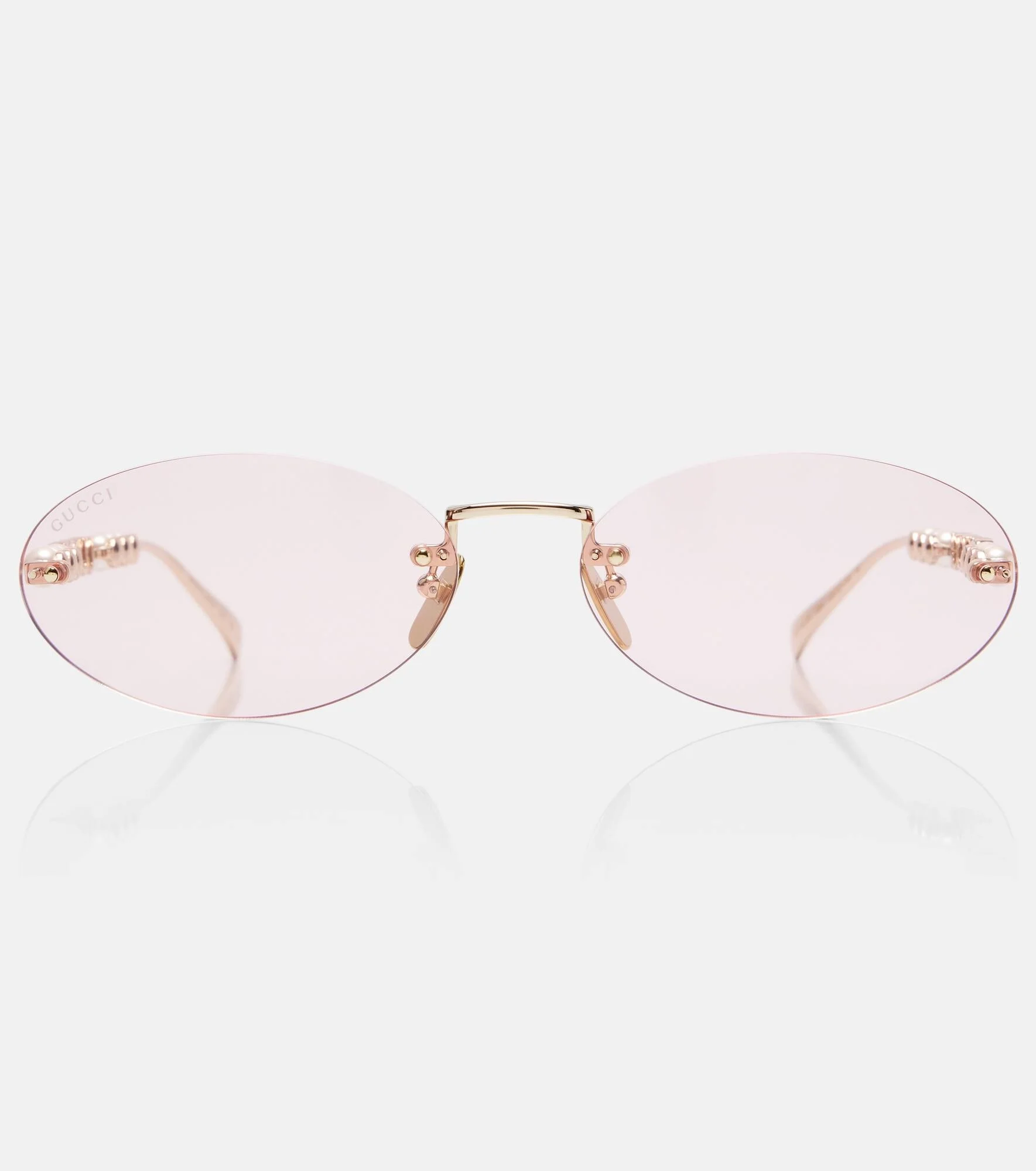 Logo embellished oval sunglasses - 1