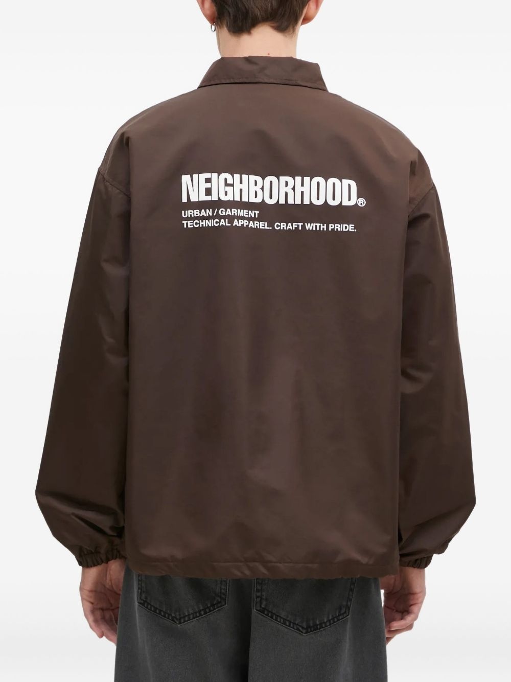 logo-patch shirt jacket - 3