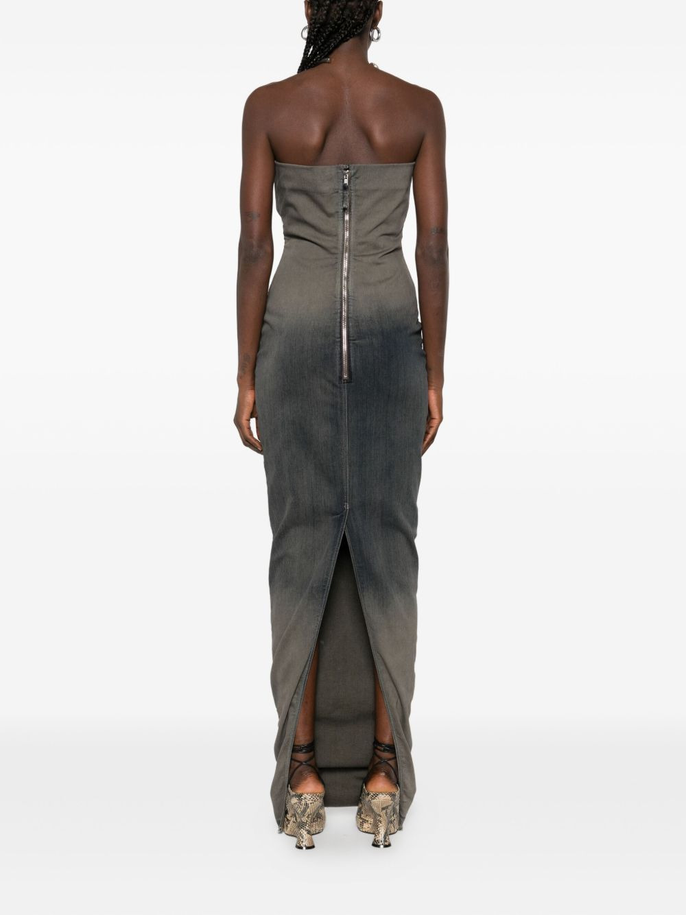 cut-out strapless dress - 4